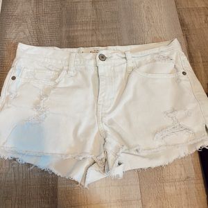 Abercrombie denim white shorts